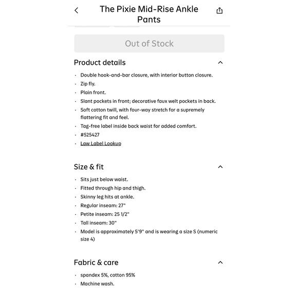 Old Navy Pixie Career Pants Bundle Womens 8 Navy Blue Work Office Slim Pants - Picture 10 of 13